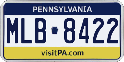 PA license plate MLB8422