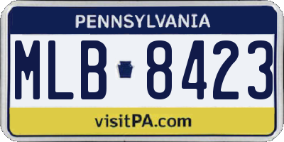 PA license plate MLB8423
