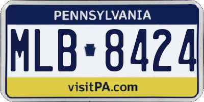 PA license plate MLB8424