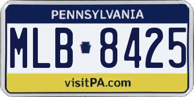 PA license plate MLB8425