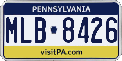 PA license plate MLB8426