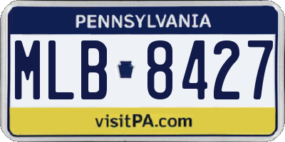 PA license plate MLB8427