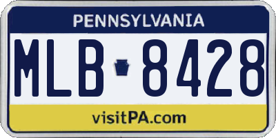 PA license plate MLB8428