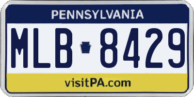 PA license plate MLB8429