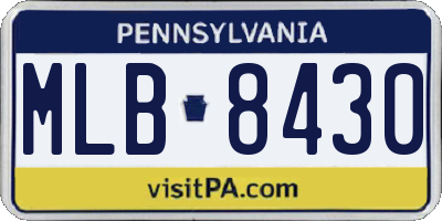 PA license plate MLB8430