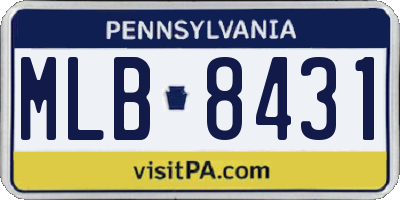 PA license plate MLB8431