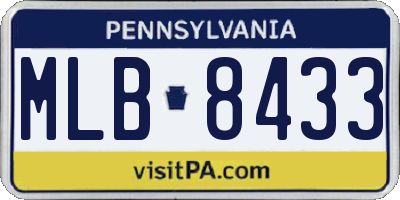 PA license plate MLB8433
