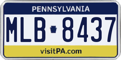 PA license plate MLB8437