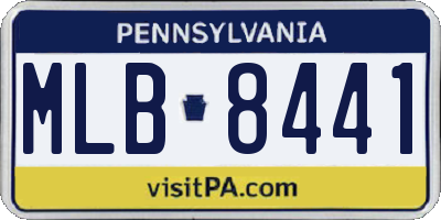 PA license plate MLB8441