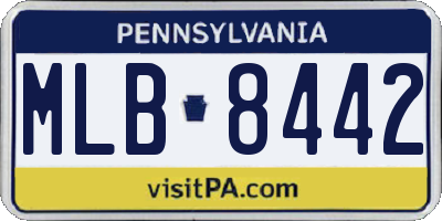 PA license plate MLB8442