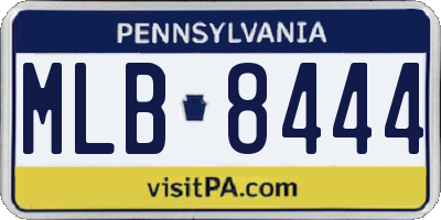 PA license plate MLB8444