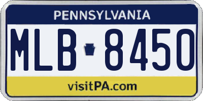 PA license plate MLB8450