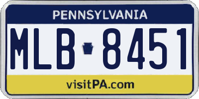 PA license plate MLB8451