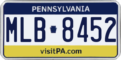 PA license plate MLB8452