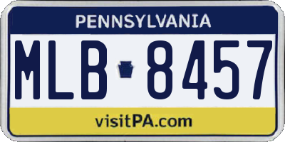 PA license plate MLB8457