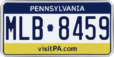 PA license plate MLB8459
