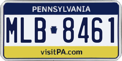 PA license plate MLB8461