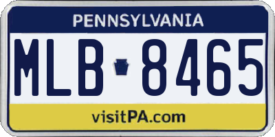 PA license plate MLB8465