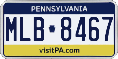 PA license plate MLB8467