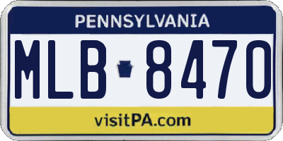 PA license plate MLB8470