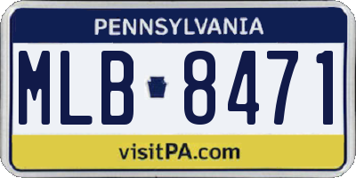 PA license plate MLB8471