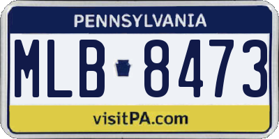 PA license plate MLB8473