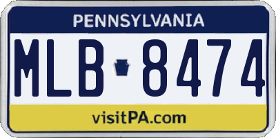 PA license plate MLB8474