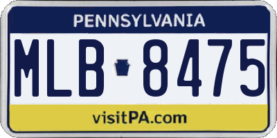 PA license plate MLB8475