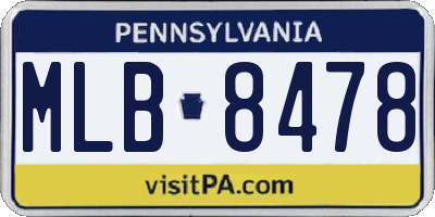 PA license plate MLB8478