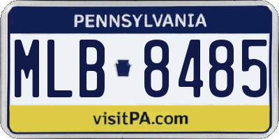 PA license plate MLB8485