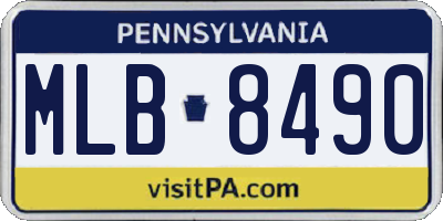 PA license plate MLB8490