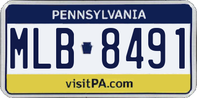 PA license plate MLB8491
