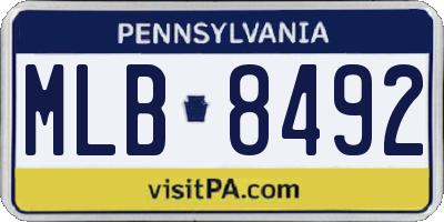 PA license plate MLB8492