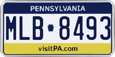 PA license plate MLB8493