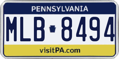 PA license plate MLB8494