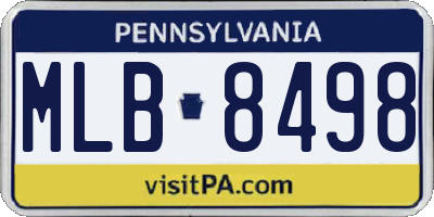 PA license plate MLB8498