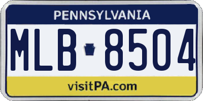 PA license plate MLB8504