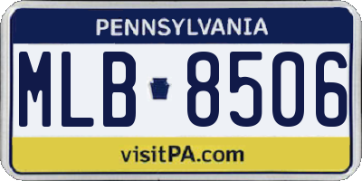 PA license plate MLB8506