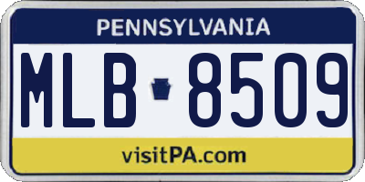 PA license plate MLB8509