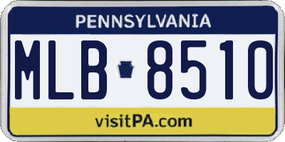 PA license plate MLB8510