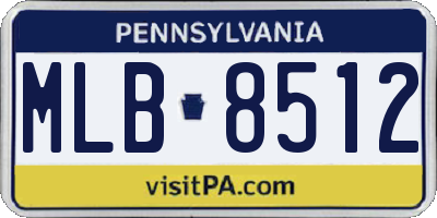 PA license plate MLB8512