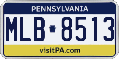 PA license plate MLB8513