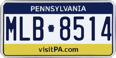 PA license plate MLB8514