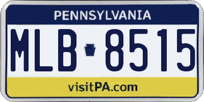 PA license plate MLB8515