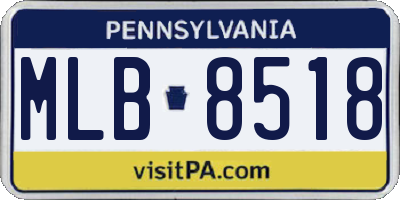 PA license plate MLB8518