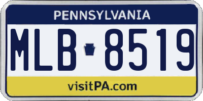PA license plate MLB8519