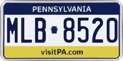 PA license plate MLB8520