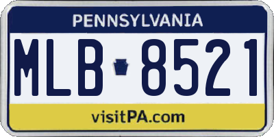 PA license plate MLB8521