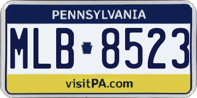 PA license plate MLB8523