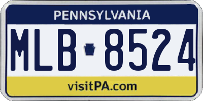 PA license plate MLB8524